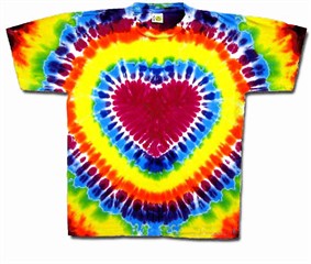 Tie Dye T-shirt - Heart Adult Tee 